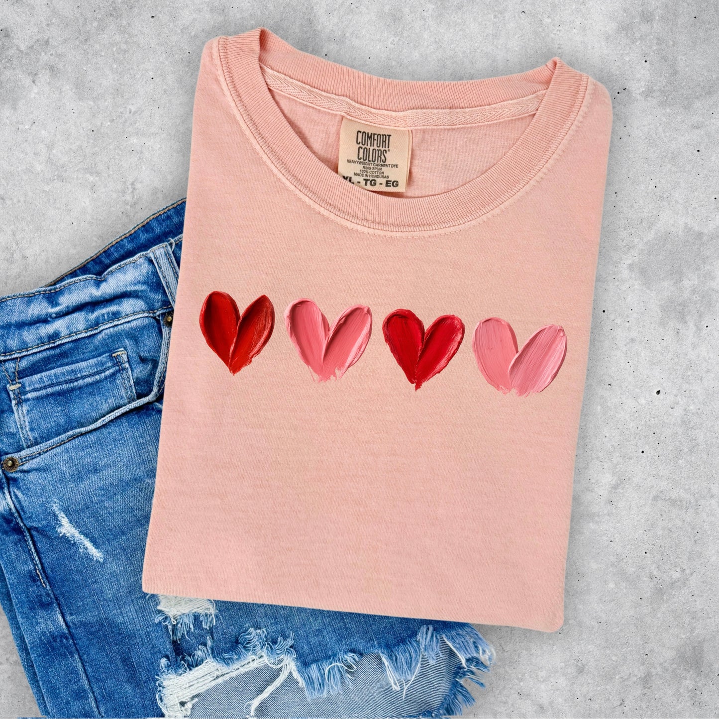 FAUX TEXTURED PAINTED HEARTS