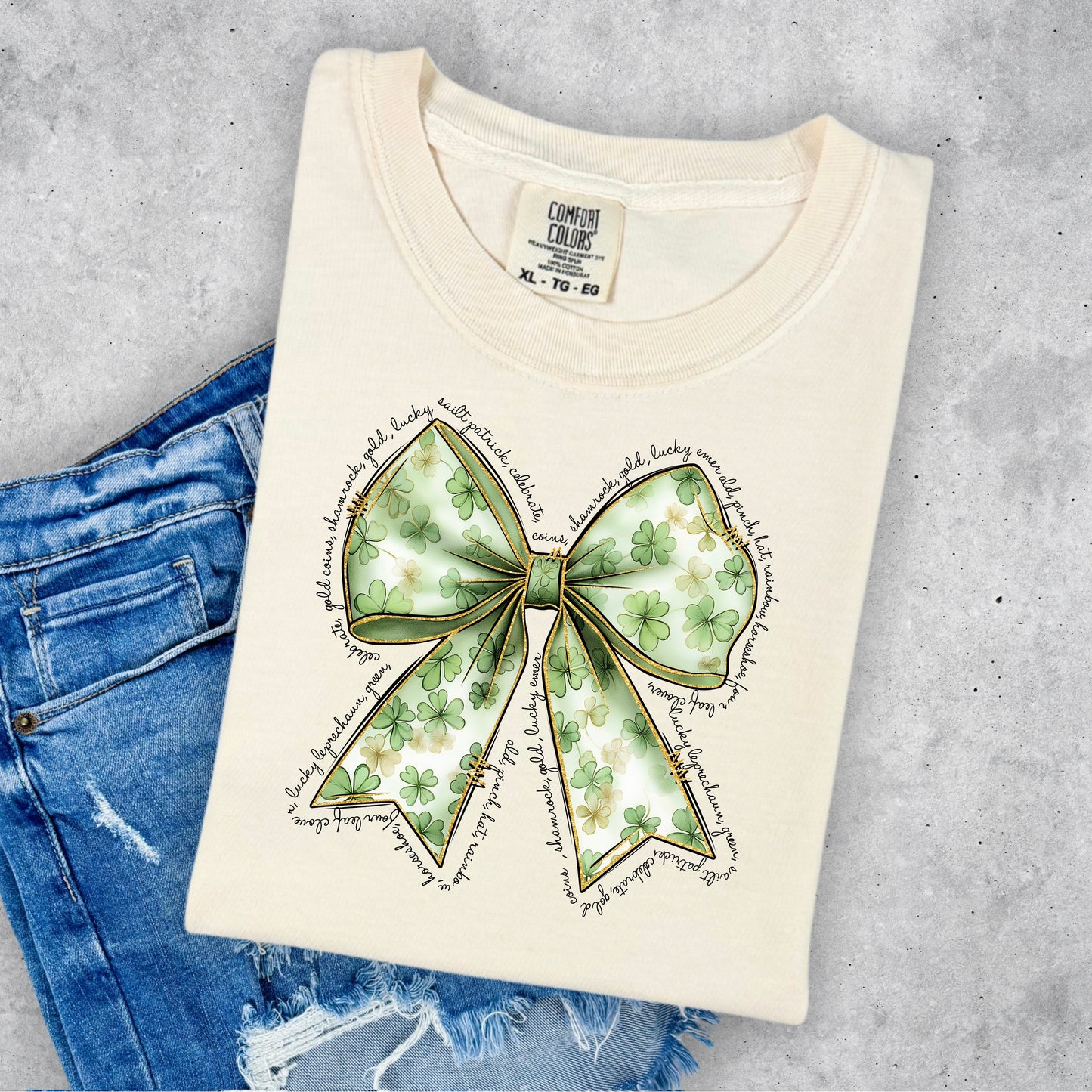 ST PATRICKS DAY BOW WITH WORDS