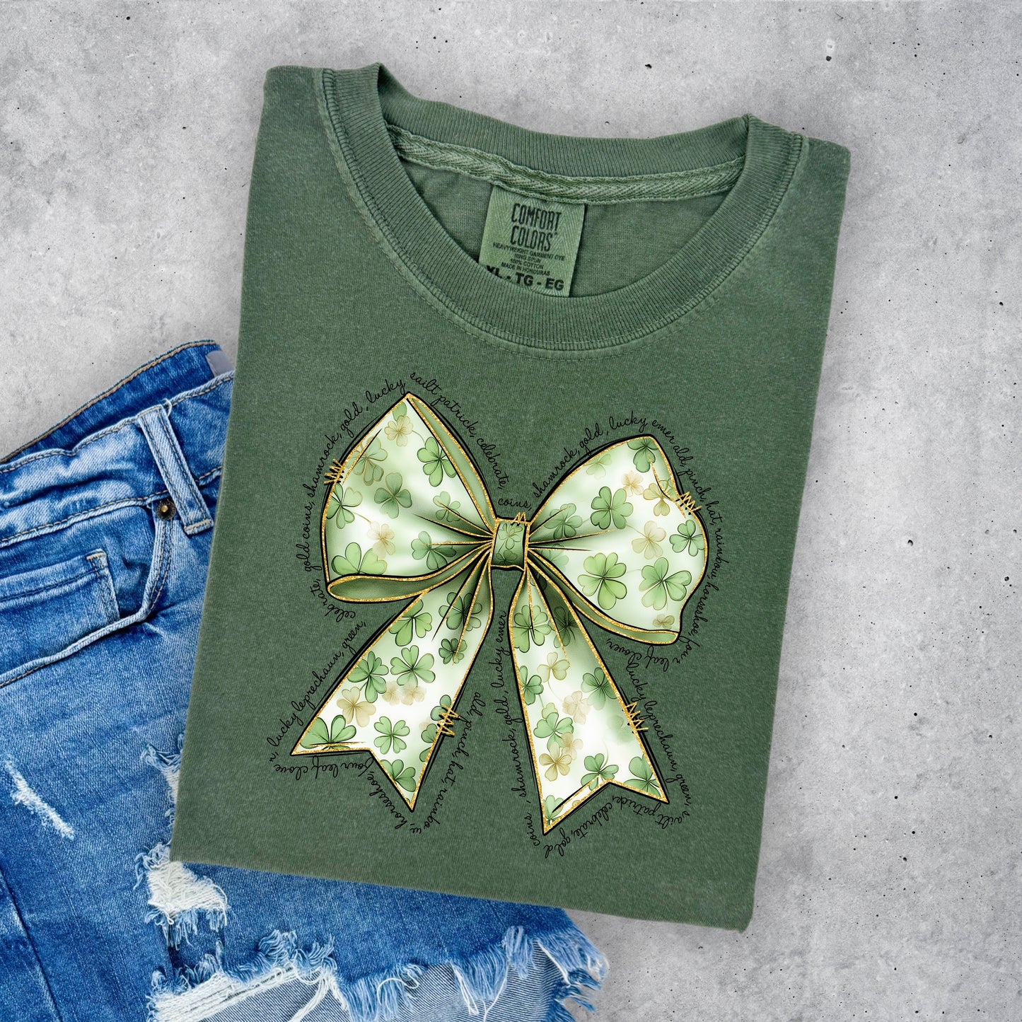 ST PATRICKS DAY BOW WITH WORDS