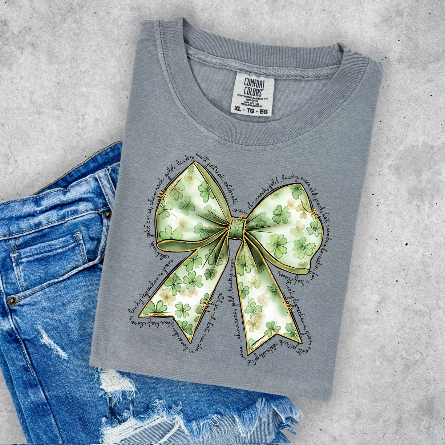 ST PATRICKS DAY BOW WITH WORDS