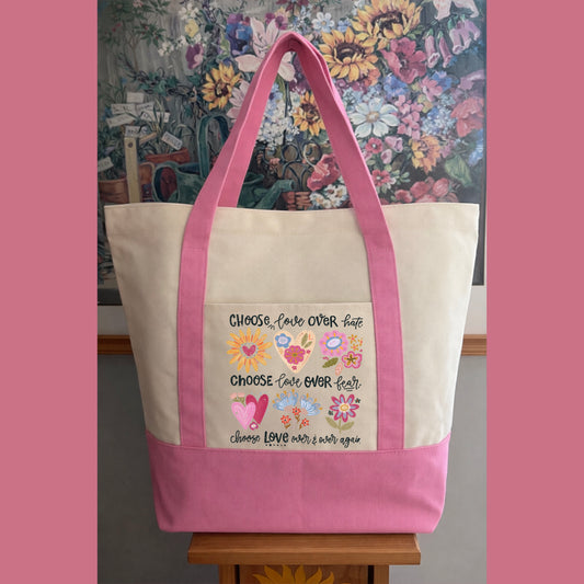 CHOOSE LOVE OVER HATE TOTEBAG