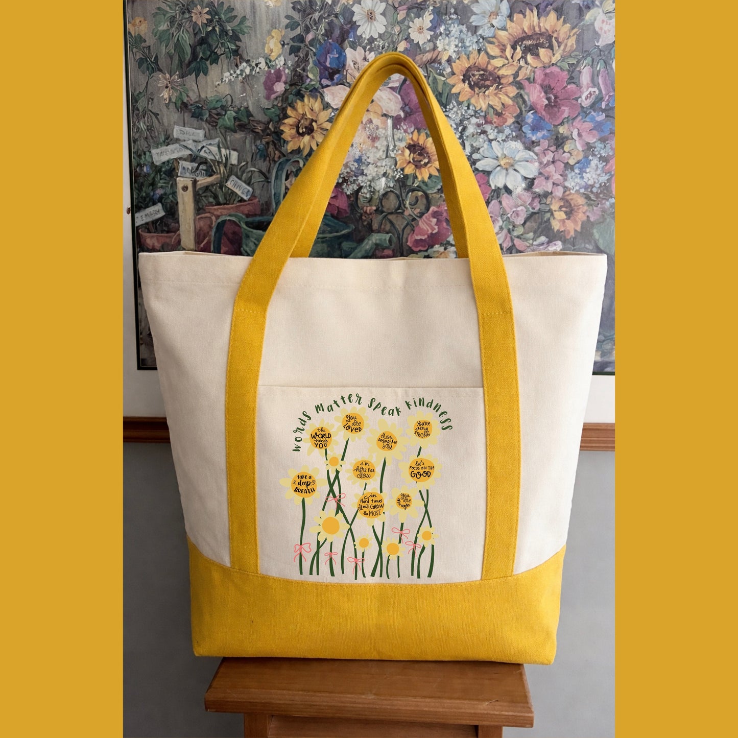 WORDS MATTER SPEAK KINDNESS TOTEBAG