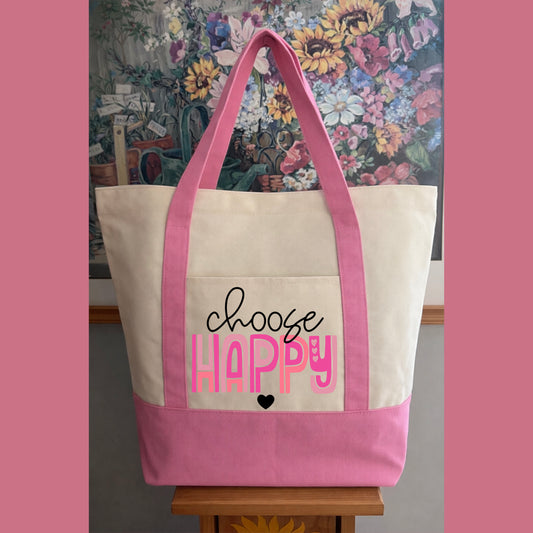 CHOOSE HAPPY TOTEBAG