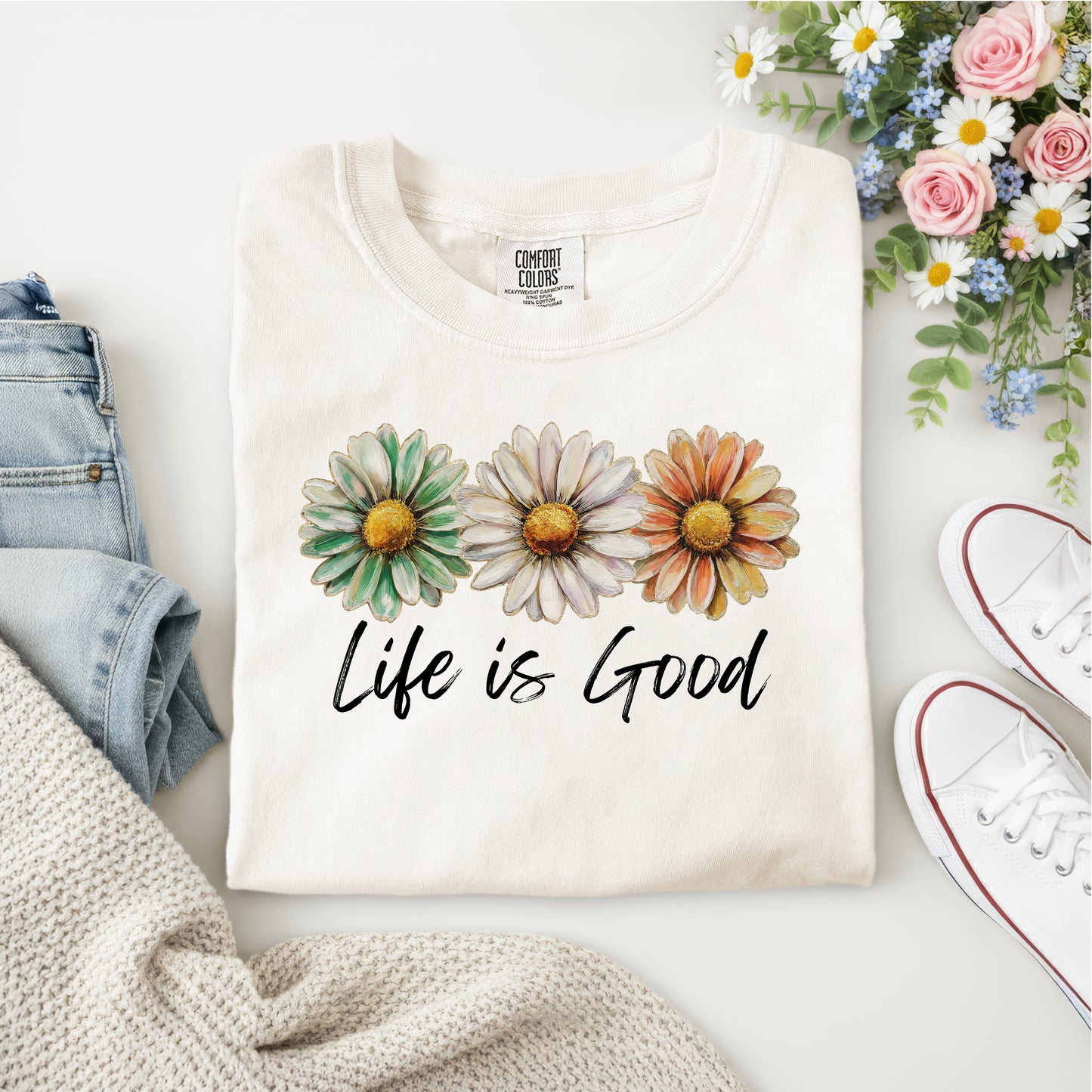 LIFE IS GOOD DAISIES