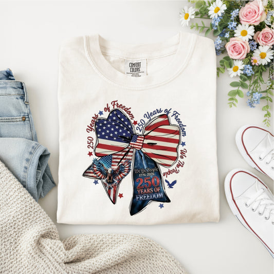 250 YEARS OF FREEDOM- BOW- AMERICAN FLAG