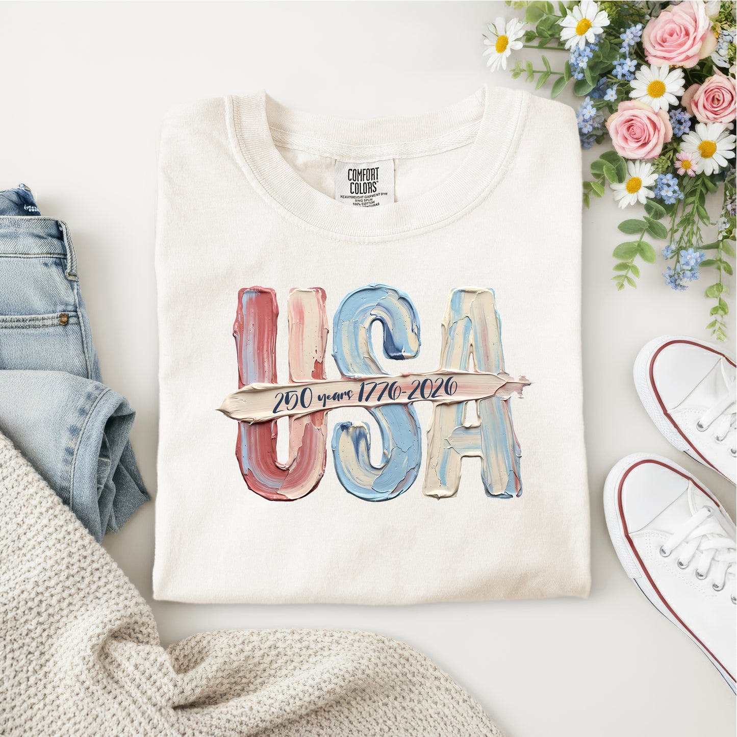 USA- 250 YEARS- 1776-2026-- FAUX TEXTURE