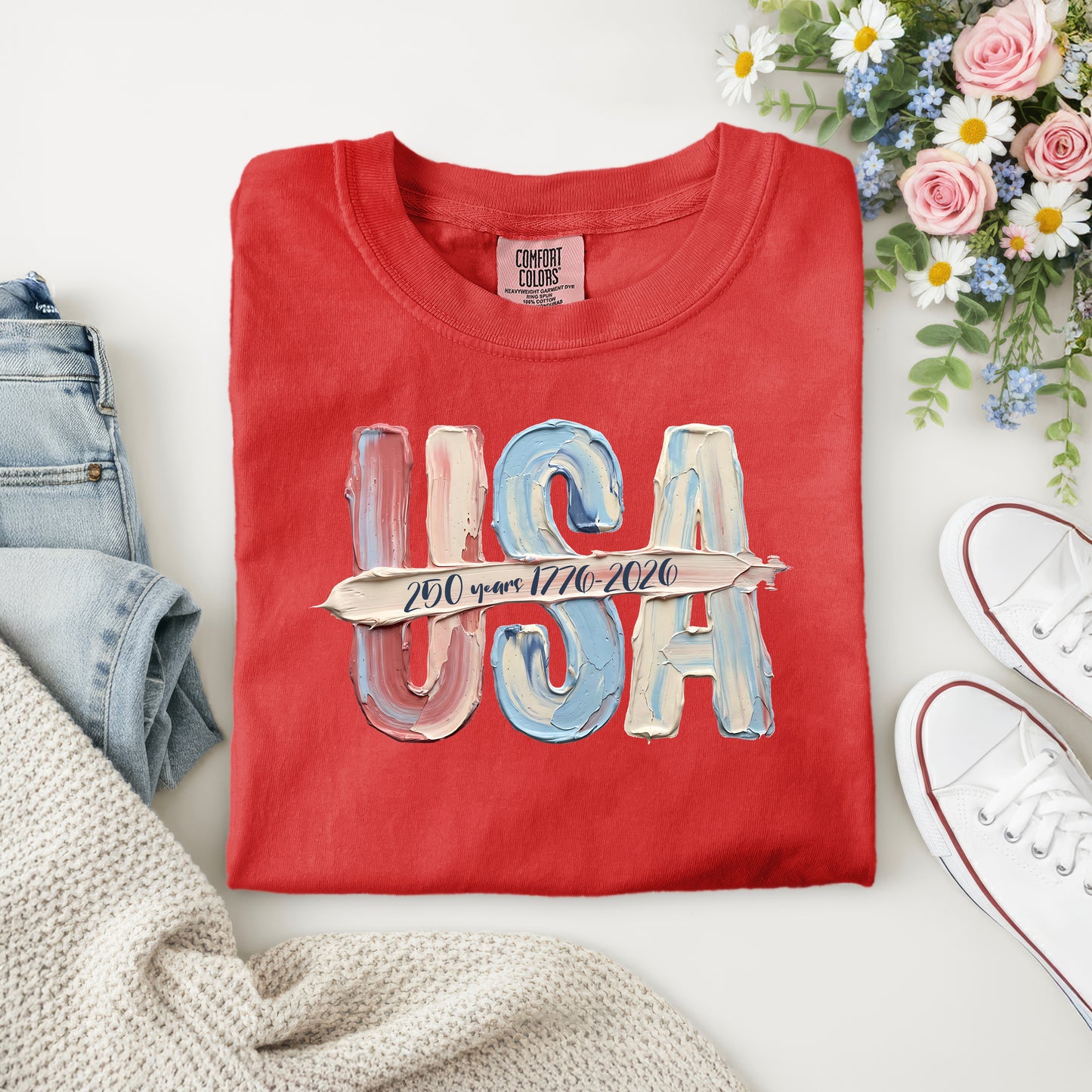 USA- 250 YEARS- 1776-2026-- FAUX TEXTURE