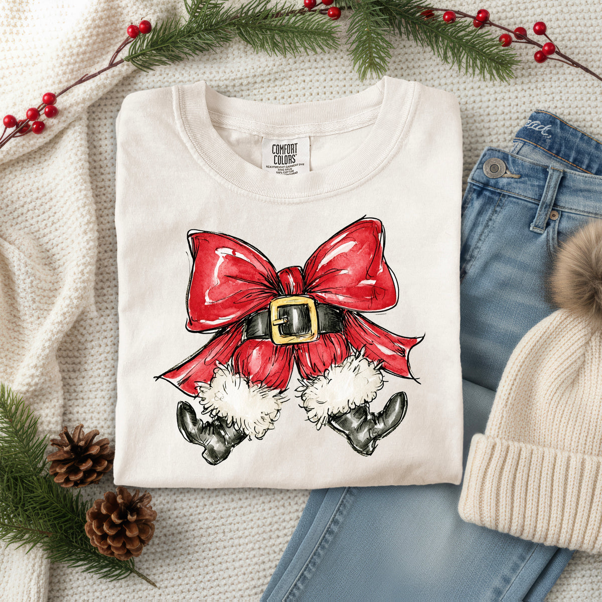 SANTA LEG BOW
