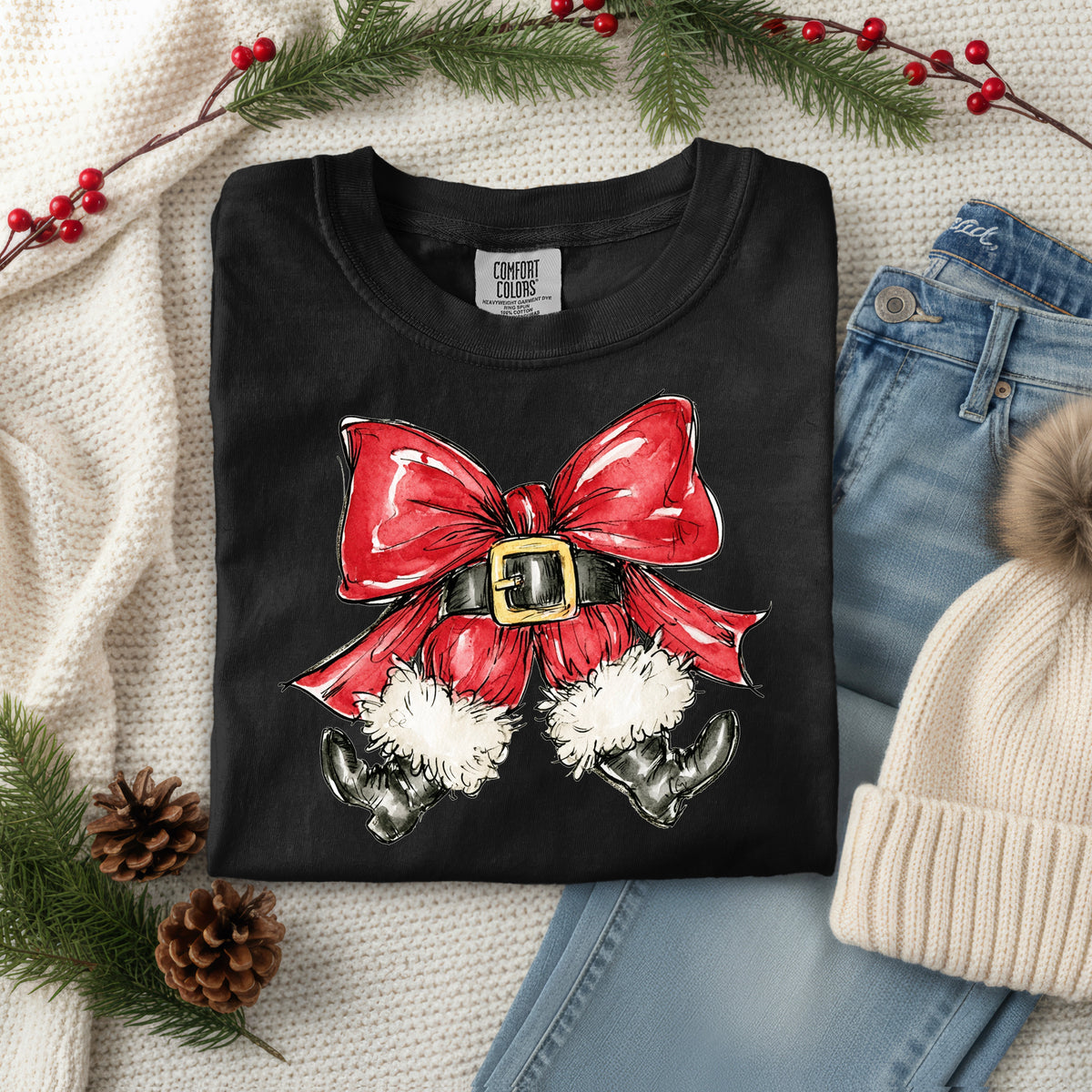 SANTA LEG BOW