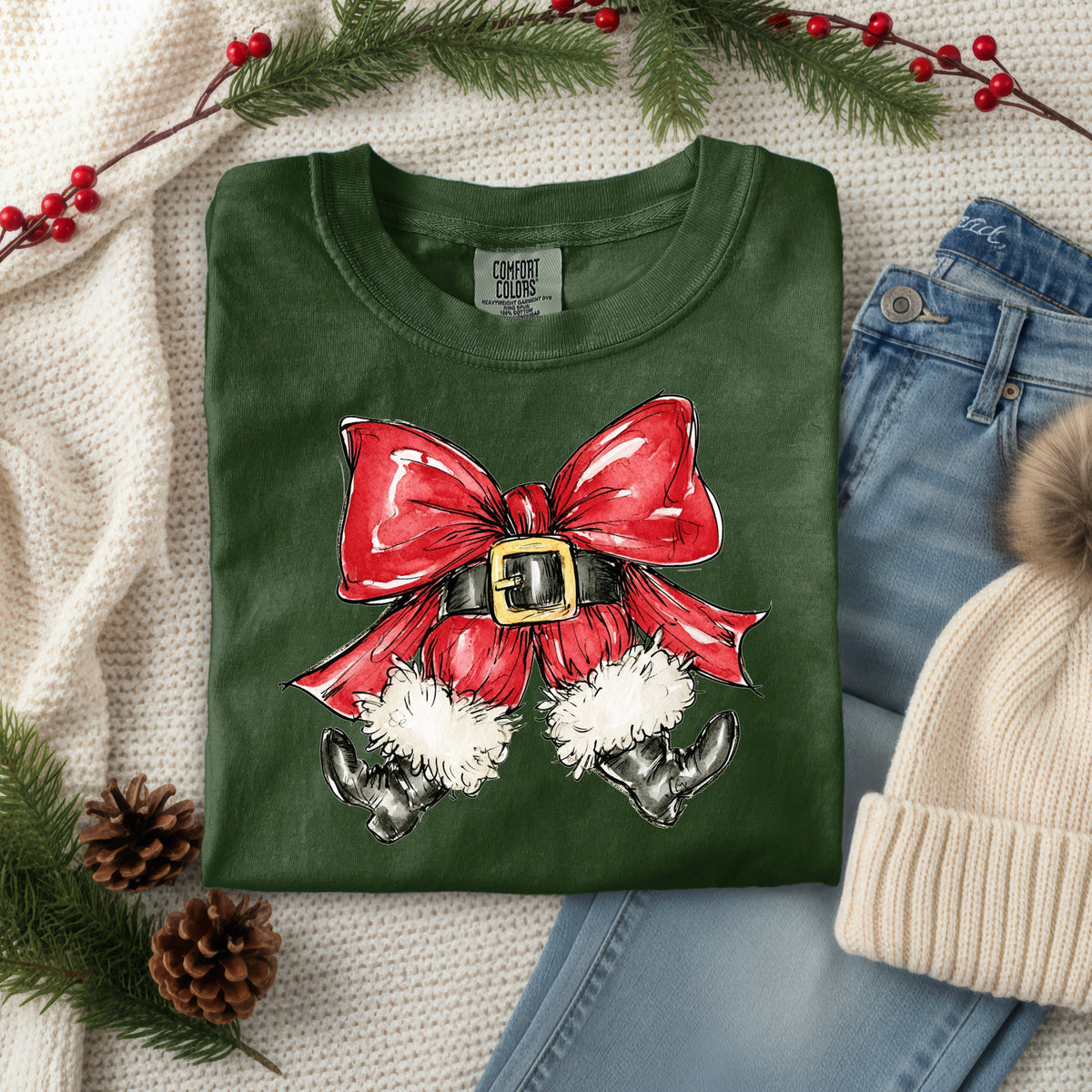 SANTA LEG BOW