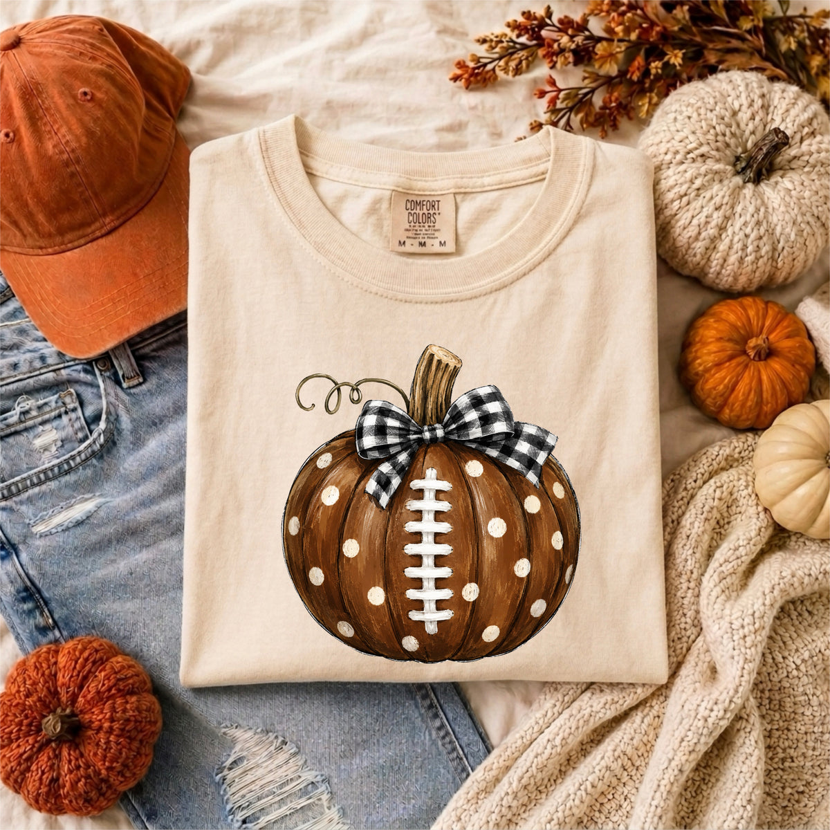 POLKA DOT FOOTBALL PUMPKIN