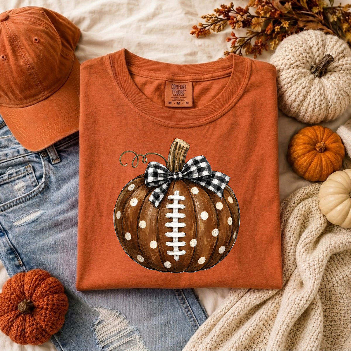 POLKA DOT FOOTBALL PUMPKIN