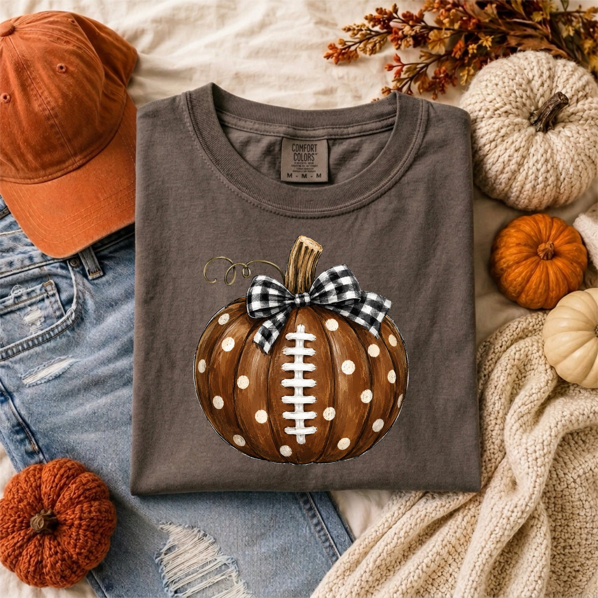 POLKA DOT FOOTBALL PUMPKIN