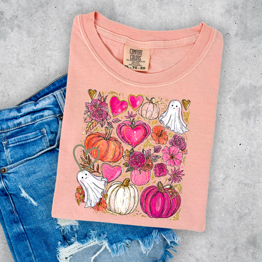 PINK GHOST AND PUMPKINS