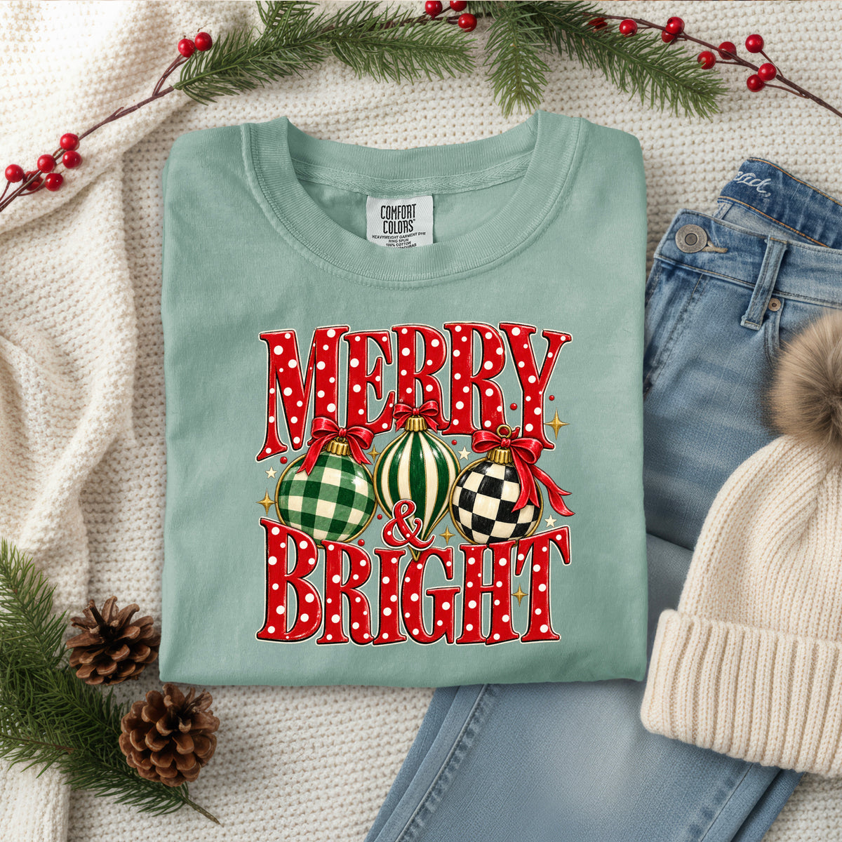 MERRY AND BRIGHT CHRISTMAS BALLS