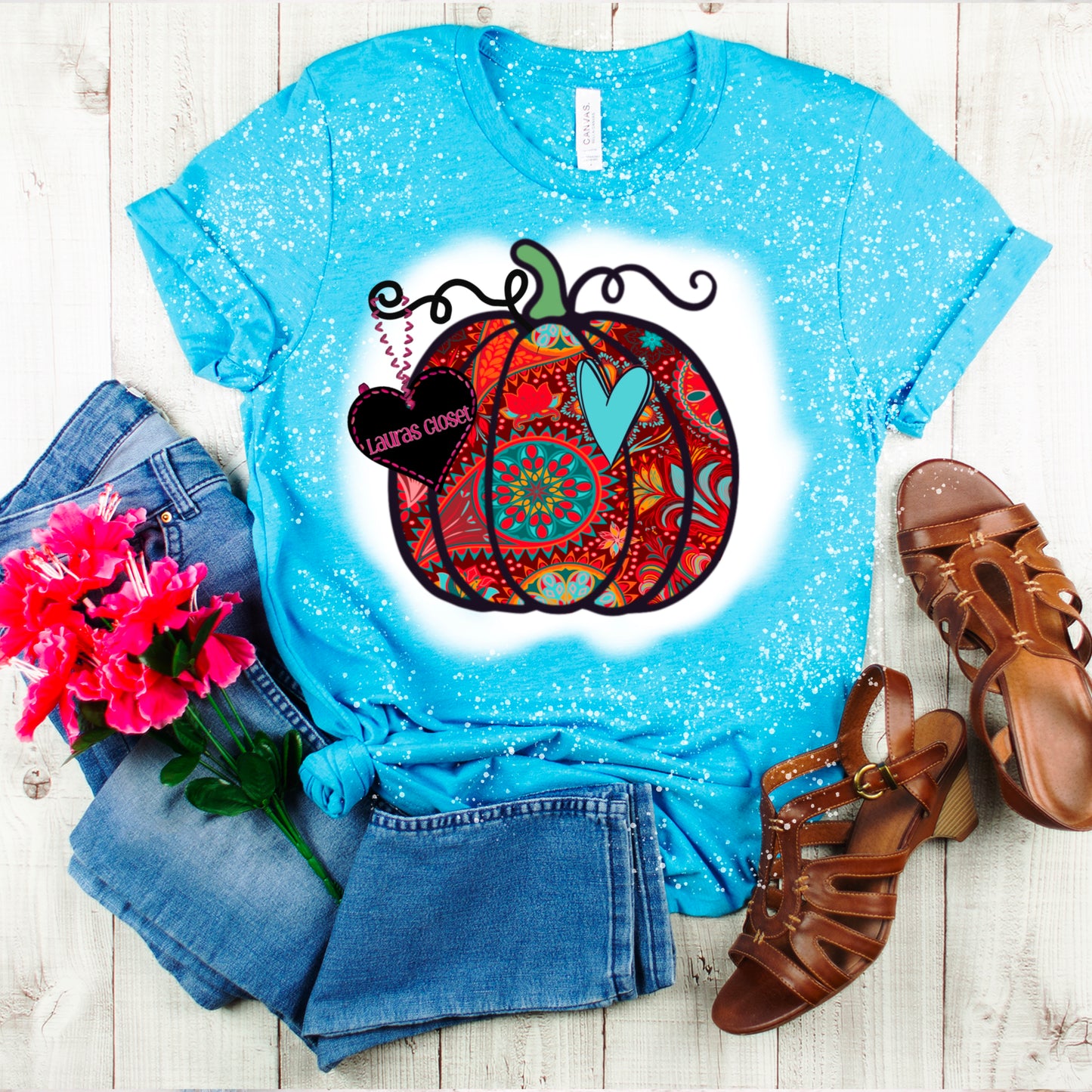 PUMPKIN- Paisley Blue Heart