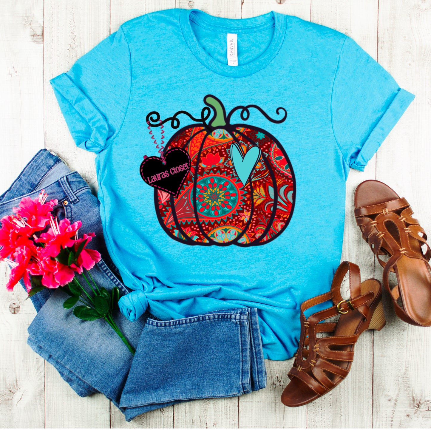 PUMPKIN- Paisley Blue Heart