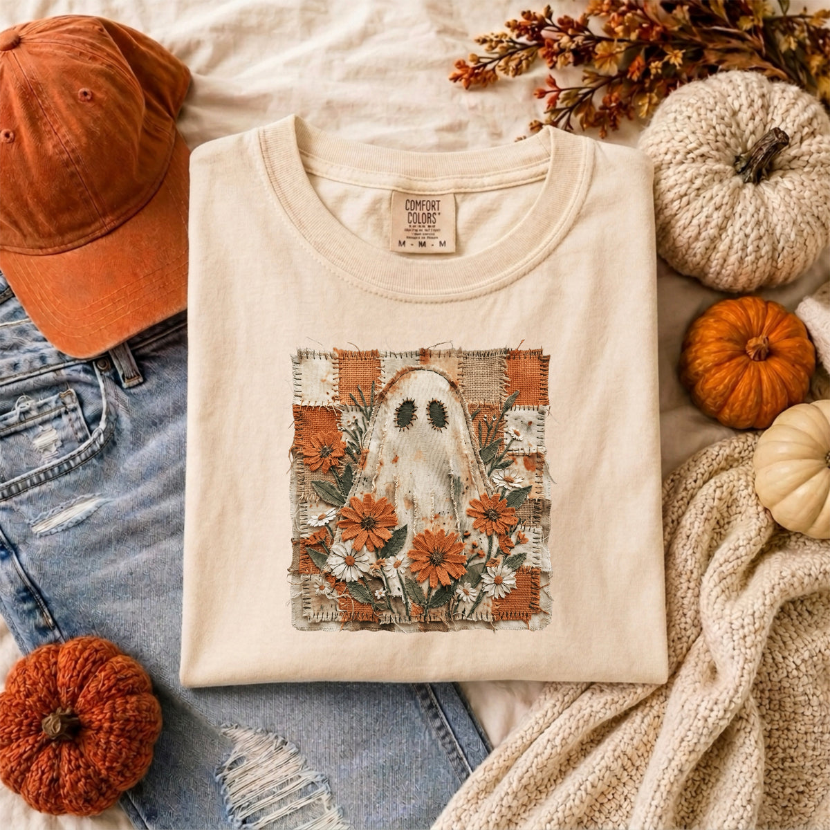 GHOST WITH FLOWERS