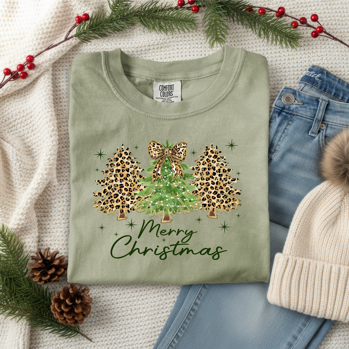 MERRY CHRISTMAS LEOPARD TREES