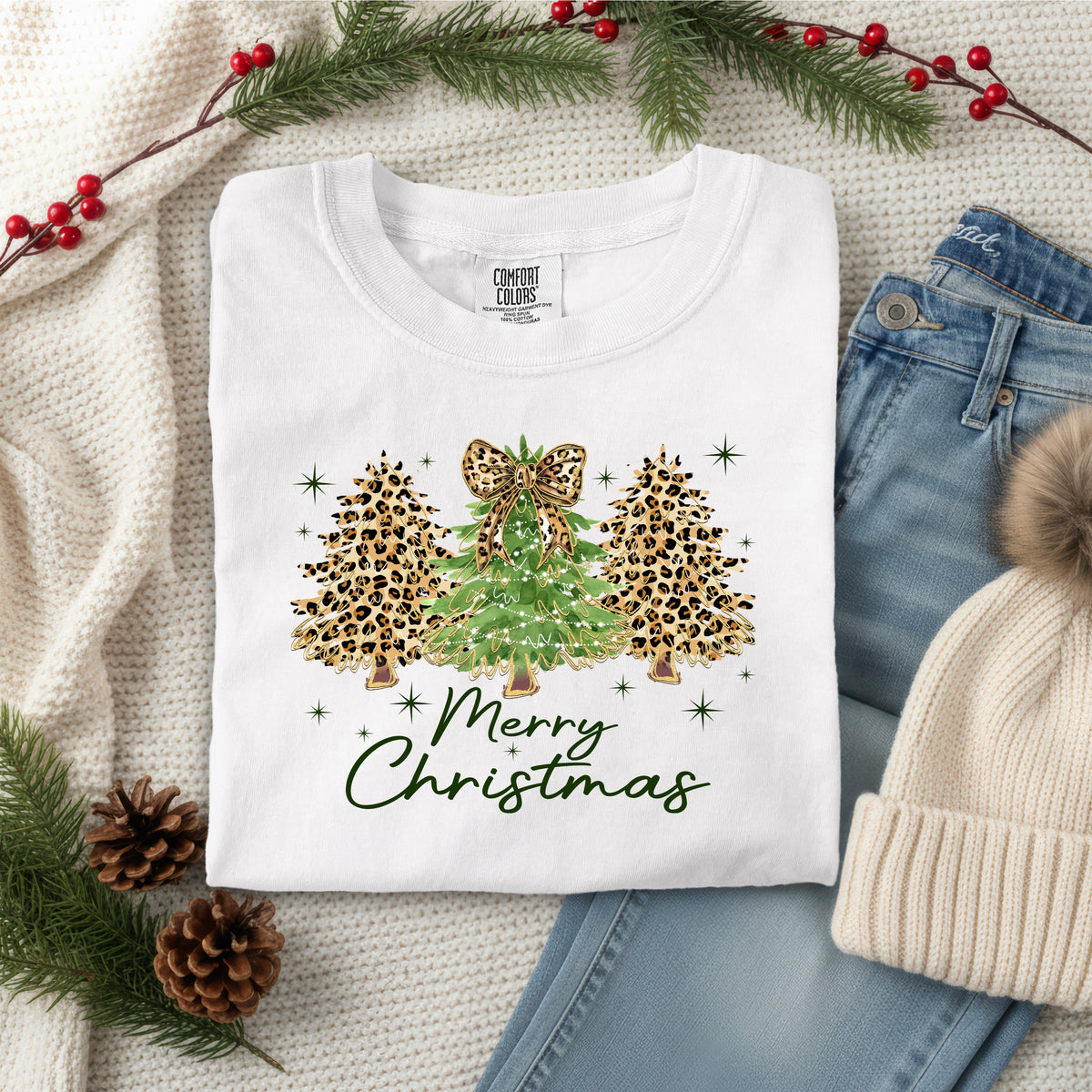 MERRY CHRISTMAS LEOPARD TREES
