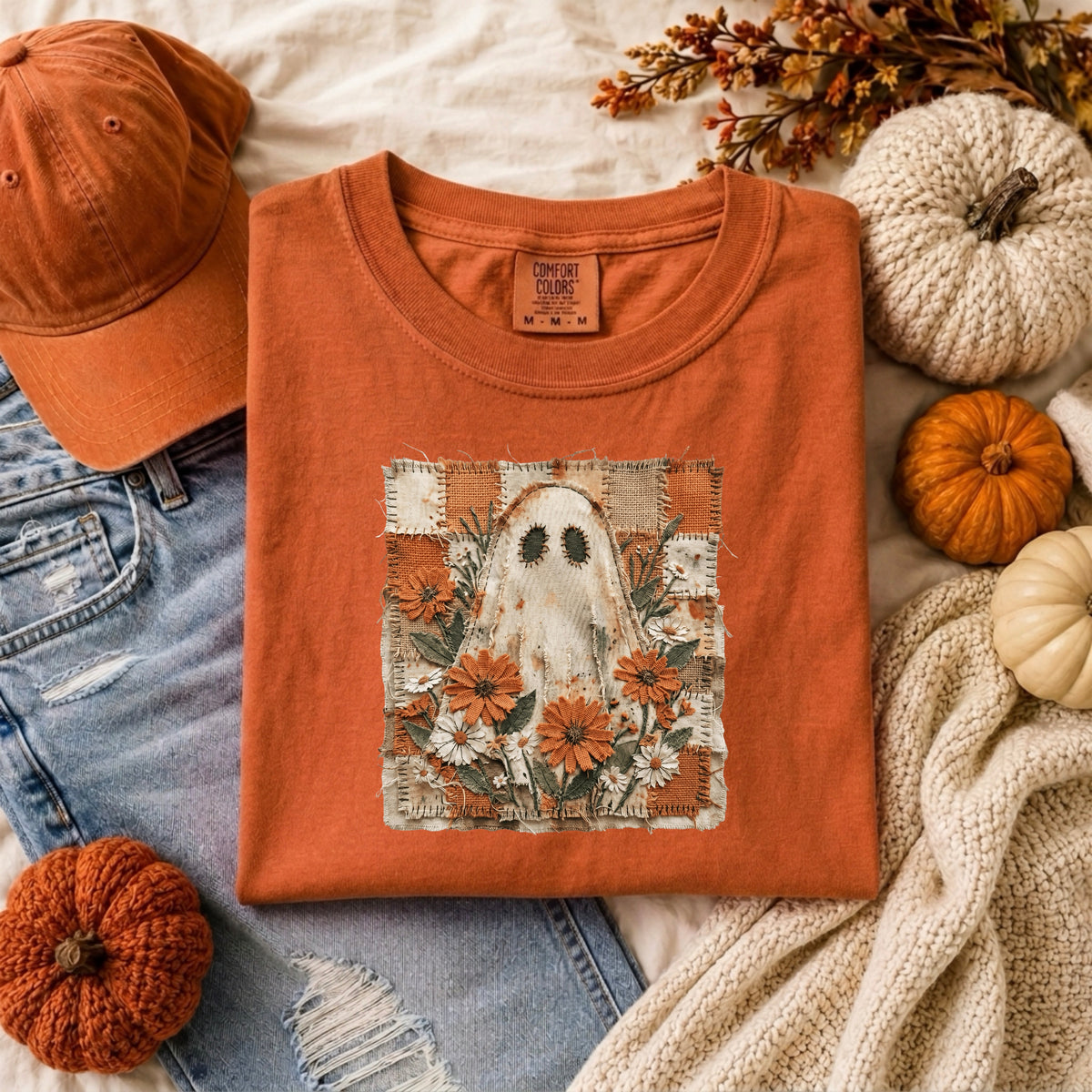 GHOST WITH FLOWERS